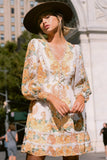 Romantic Dalliance Yellow Floral Print Dress
