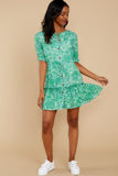 Fairy Gardens Kelly Green Floral Print Dress