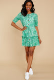 Fairy Gardens Kelly Green Floral Print Dress