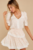 Past Life Ivory And Pink Floral Print Dress