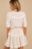 Past Life Ivory And Pink Floral Print Dress