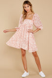 Kiss Goodbye Pink Floral Print Dress