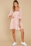 Kiss Goodbye Pink Floral Print Dress