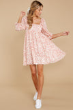 Kiss Goodbye Pink Floral Print Dress