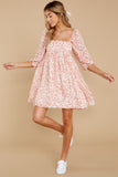 Kiss Goodbye Pink Floral Print Dress
