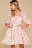 Kiss Goodbye Pink Floral Print Dress