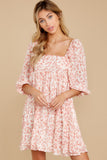 Kiss Goodbye Pink Floral Print Dress