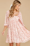 Kiss Goodbye Pink Floral Print Dress