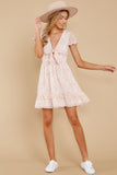 Lovely Afternoon Pink Floral Print Dress