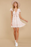 Lovely Afternoon Pink Floral Print Dress