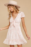 Lovely Afternoon Pink Floral Print Dress