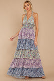 One Vine Day Violet Floral Print Maxi Dress