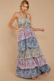 One Vine Day Violet Floral Print Maxi Dress