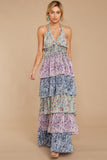 One Vine Day Violet Floral Print Maxi Dress