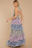 One Vine Day Violet Floral Print Maxi Dress