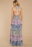 One Vine Day Violet Floral Print Maxi Dress