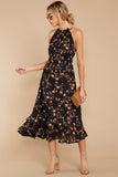Budding Romance Black Floral Print Dress