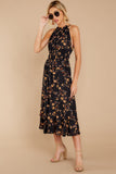 Budding Romance Black Floral Print Dress