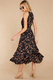 Budding Romance Black Floral Print Dress