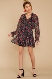 See You Coming Black Floral Print Dress