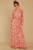 Love Talk Coral Print Maxi Dress