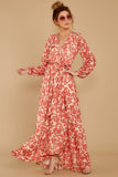 Love Talk Coral Print Maxi Dress