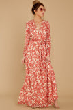 Love Talk Coral Print Maxi Dress