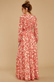 Love Talk Coral Print Maxi Dress