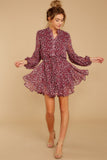 Let This Be Wine Floral Print Dress