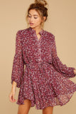 Let This Be Wine Floral Print Dress