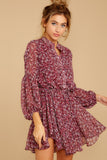 Let This Be Wine Floral Print Dress