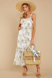 Southern Hospitality Ivory Floral Print Maxi Dress