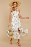 Southern Hospitality Ivory Floral Print Maxi Dress