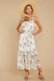 Southern Hospitality Ivory Floral Print Maxi Dress