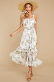 Southern Hospitality Ivory Floral Print Maxi Dress