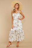 Southern Hospitality Ivory Floral Print Maxi Dress