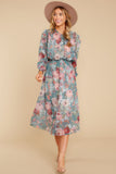 Fresh Approach Green Floral Print Midi Dress