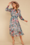 Fresh Approach Green Floral Print Midi Dress