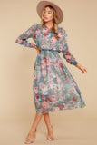 Fresh Approach Green Floral Print Midi Dress
