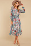 Fresh Approach Green Floral Print Midi Dress