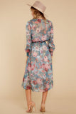 Fresh Approach Green Floral Print Midi Dress