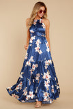 Start Of Something Navy Floral Print Maxi Dress