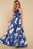 Start Of Something Navy Floral Print Maxi Dress