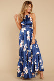 Start Of Something Navy Floral Print Maxi Dress