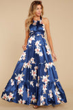 Start Of Something Navy Floral Print Maxi Dress