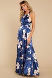Start Of Something Navy Floral Print Maxi Dress