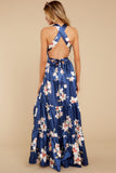 Start Of Something Navy Floral Print Maxi Dress