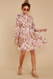 Straight For Your Heart Ivory Floral Print Dress