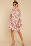 Straight For Your Heart Ivory Floral Print Dress
