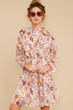 Straight For Your Heart Ivory Floral Print Dress
